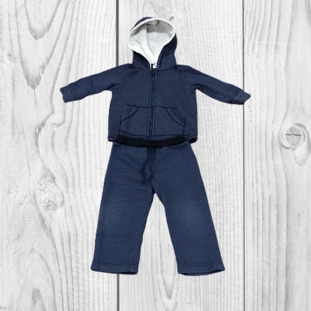 Splendid 6-12M set w/ zip sweatshirt and pant blue